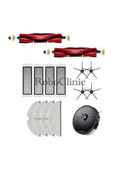 Roboclinic فرشاة متوافقة مع مكنسة روبوروك S6 Maxv الروبوتية، فلتر هيبا، طقم م...