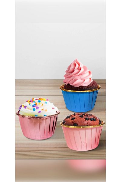 Ambalaj Evi Pink Inside Silver Color Muffin Paper 25 Pieces Baking Capsules