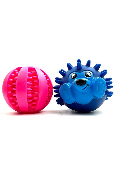 Tasma Market Reward Dog Teeth Scratching Ball with Food Storage Bowl and Hedgehog