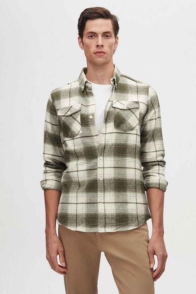 Twn Slim Fit πράσινο πουκάμισο ξυλοκόπος