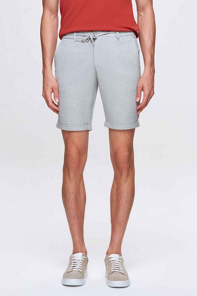D'S Damat Μπεζ βισκόζη διπλό σορτς Jogger - Ελαστική μέση και λεπτομέρεια με δαντέλα