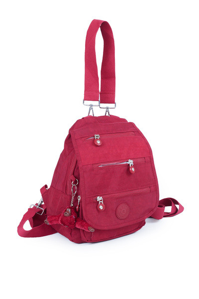 İMAKS Червена водоустойчива чанта за през рамо с гънки, ежедневна чанта - мно...