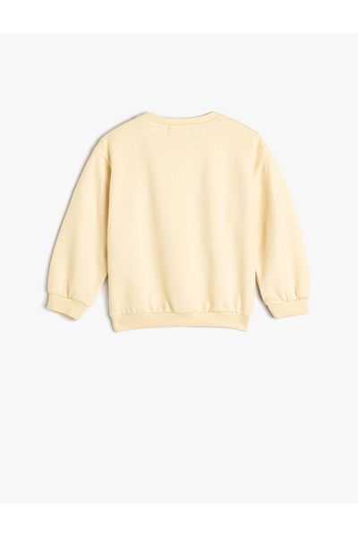 Koton Cotton Long Sleeve Sweatshirt - Crew Neck and Print Detail