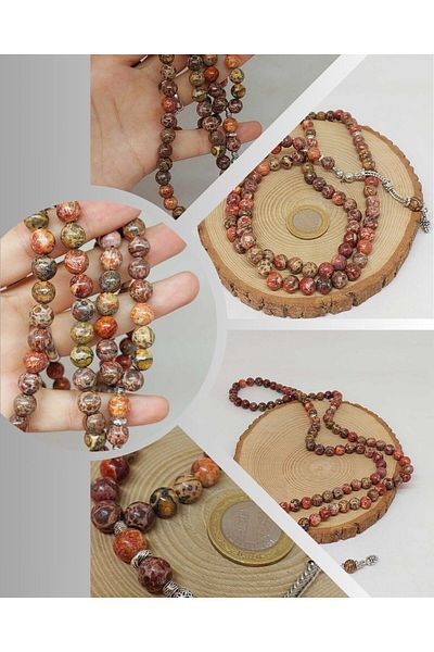 Yasamtohumu Πέτρα Jasper 99 χάντρες προσευχής 8,5 mm (53086)