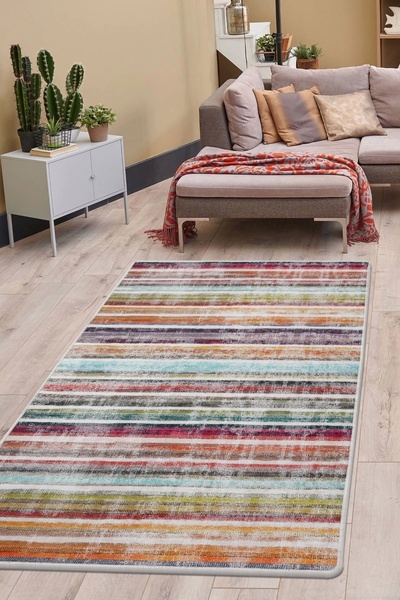 Dijidekor Halı Multi Cool Yıkanabilir Saçaksız Kesme Ince Yolluk Kilim Salon ...