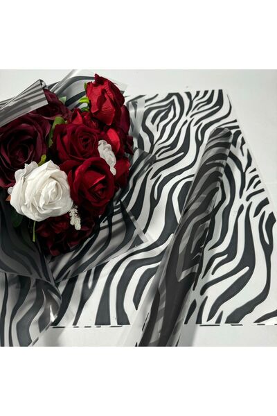 weloveis Zebra desenli Çiçek Buket Kağıdı&Paketleme Mazemesi&Hediye Paketi 55x55cm-10Sayfa