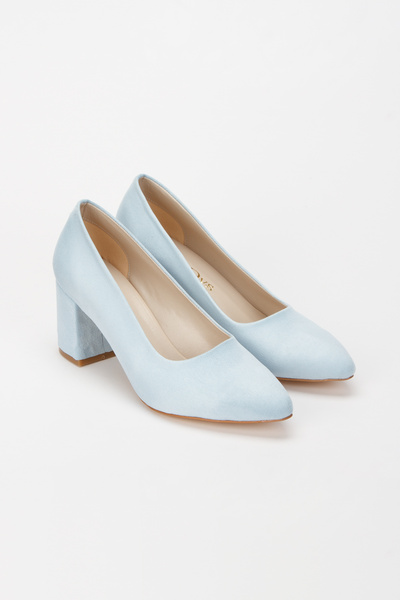 Akçetin Moda Жіночі замшеві короткі класичні вечірні туфлі на товстому каблуці