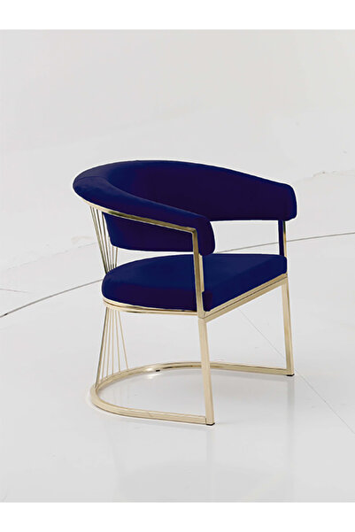 Rozexi Rio Çay Seti Tekli Koltuk Sandalye Berjer Oturma Odası Kafe Antre Hol Ofis Gold Metal