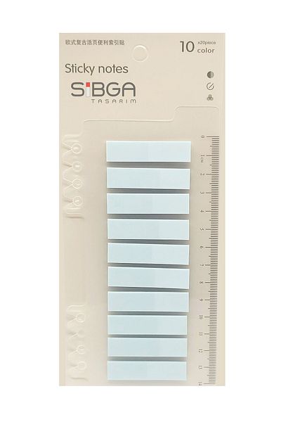 sibga tasarım Transparent Colored Post-It Note Paper - 200 Sheets Bookmark Sticker