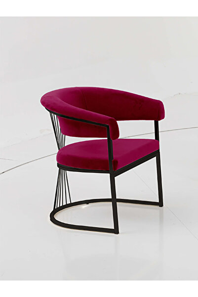 Rozexi Rio Çay Seti Tekli Koltuk Sandalye Berjer Oturma Odası Kafe Antre Hol Ofis Siyah Metal