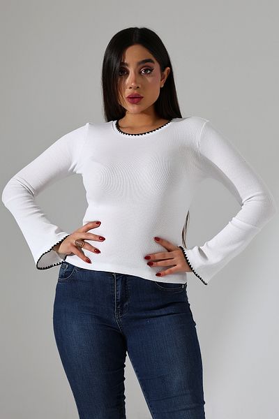 Butik Beyza Collar and Cuff Custom Made Spanish Sleeve Camisole Lycra Blouse