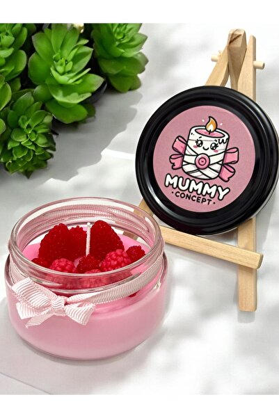 MUMMY CONCEPT ÇİLEK KOKULU ÇİLEKLİ DEKORATİF HEDİYELİK AROMATERAPİ REÇEL MUM