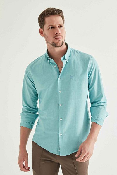 D'S Damat Slim Fit Πράσινο πουκάμισο Gingham