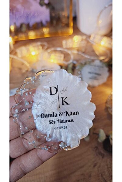 SevgiliAtolyemm Gümüş Epoksi Magnet Nikah Hediyelik Nişan Söz Kına Sevgililer...