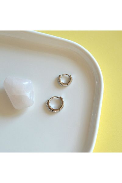 Heppii Silver Color Rhinestone Ring Piercing - Tragus Helix Forward Helix Cartilage (6 mm and 8 mm)