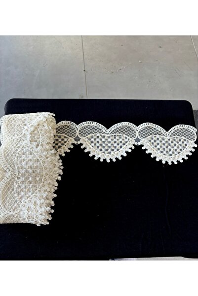 Butik Kortlu Fransız Güpür 11 metre boyu 8 cm eni imza tekstil masa örtüsü ha...