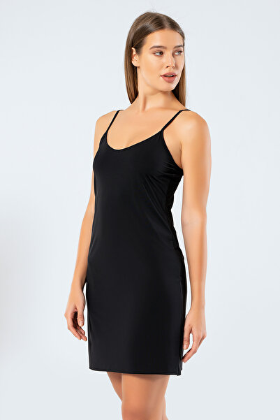 TÜREN Türen Women's V-Neck Rope Strap Micro Petticoat 901/Black