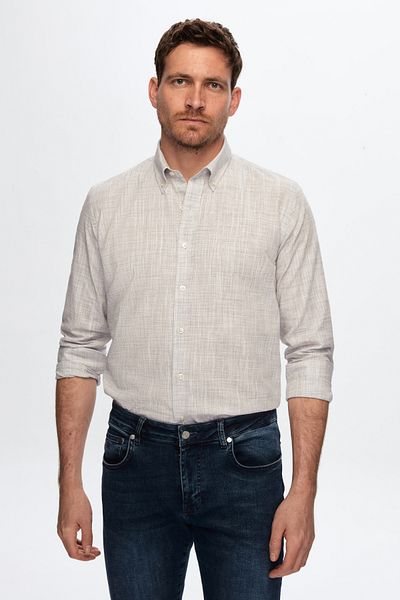 D'S Damat Πουκάμισο Mink Linen Look Slim Fit