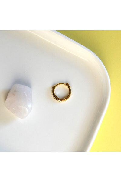 Heppii 10 mm Gold Colored Rhinestone Ring Piercing - Helix Lobe Conch Cartilage