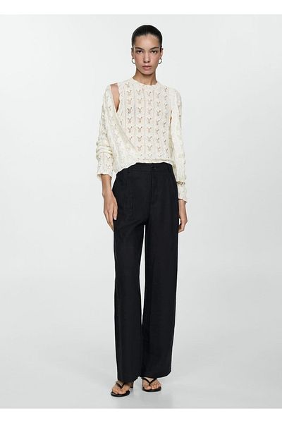 MANGO Woman Crochet Knit Cardigan