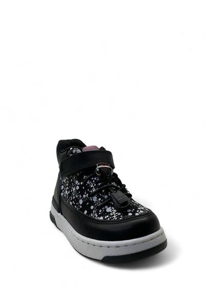 Tuğba Ortopedi 6088 Ortopedik % 100 Hakiki Deri Kız Bebek Siyah/Beyaz Baskılı bot