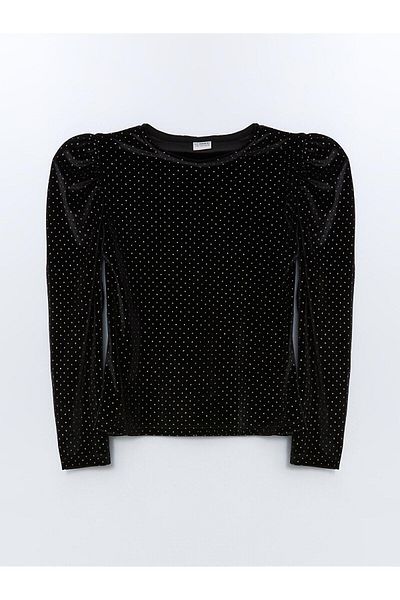 LC Waikiki Tricou pentru fete cu gât roscat pentru copii LCW