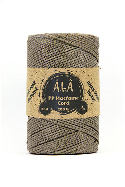 aladepo 2 mm - 200 gr Polyester (PP) Makrome İpi 230 Mt Polyester Makrome İp Supla İp Ve Çanta İpliği