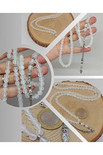 Yasamtohumu Πέτρα σεληνίτη 99 χάντρες προσευχής 6mm (9833)