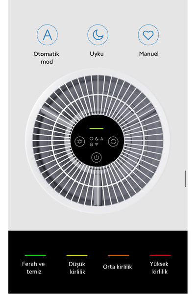 Xiaomi Hava Temizleyici | 3 ü 1 arada Yüksek Verimli Filtre | Şık Tasarım | Alerjen giderme |Akıllı kontrol