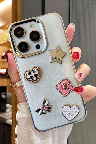 3GEN CASE غطاء صلب متوافق مع هاتف iPhone 15 Pro Max مع شريط حجري ثلاثي الأبعا...