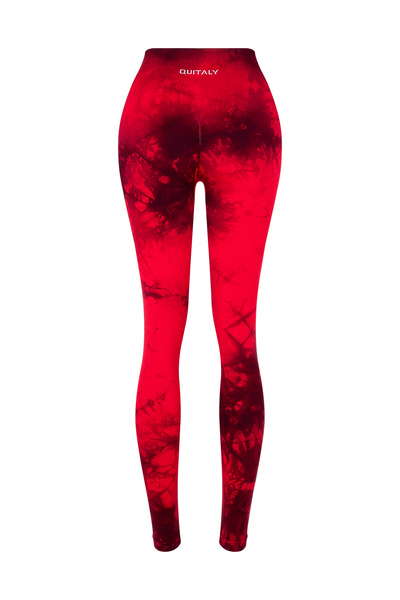 quitaly Seamless/dikişsiz Büzgülü Dikişsiz Batik Tayt Kırmızı