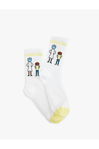 Koton Rick and Morty Soket Çorap Lisanslı Çizgi Detaylı Pamuk Karışımlı