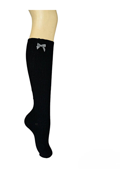 Yonca Butik Yün kurdele Detaylı Diz altı Bot çorabı