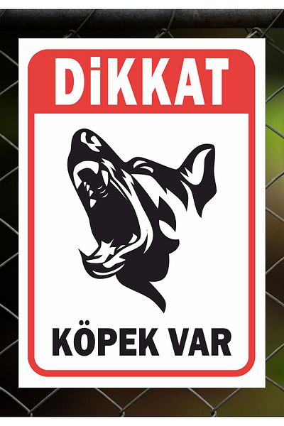 zafrakreklam Attention Dog Present 24X34Cm Pvc Sign Board (Zafrakreklam)