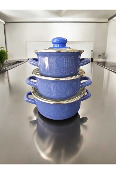 ALEV EMAYE طقم أواني طهي صغيرة مكونة من 3 قطع - 12 سم، 14 سم و 16 سم