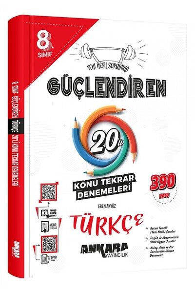 Ankara Yayıncılık 2024 - 2025 Yeni Müfredat 8.Sınıf Güçlendiren TÜRKÇE 20 Lİ ...