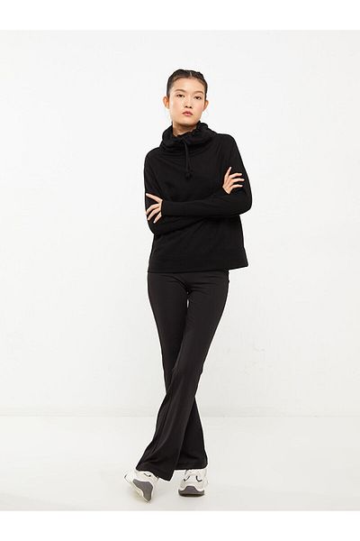 LC Waikiki Dámská mikina Lcwk Monk Collar s pevným dlouhým rukávem