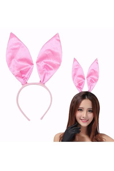Home Pink Satin Shape Gable Rabbit Ear Crown