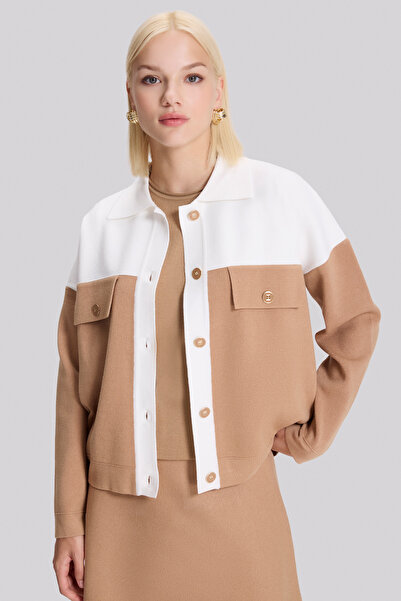 Naramaxx Toprak Ekru Triko Ceket