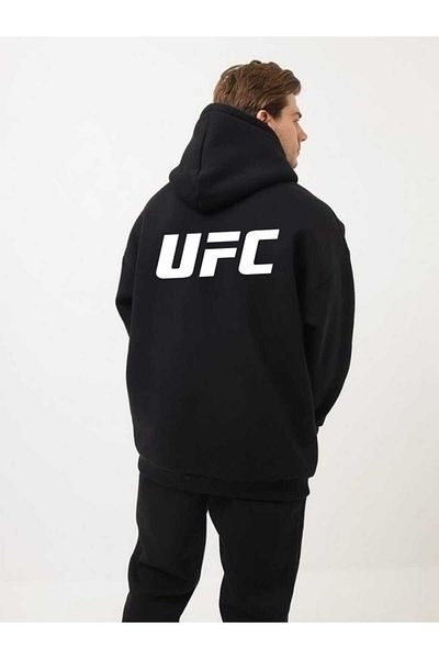 BUY CENTER Ufc Printed Unisex Oversize Hooded Cotton Sweatshirt