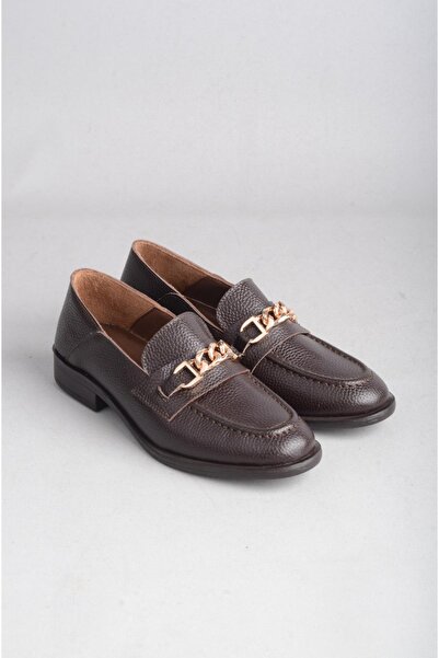 SEÇ KUNDURA LOAFER DE FEMEIE DETALIAT LANT PIELE VERITĂ - BROWN SEÇ 66354