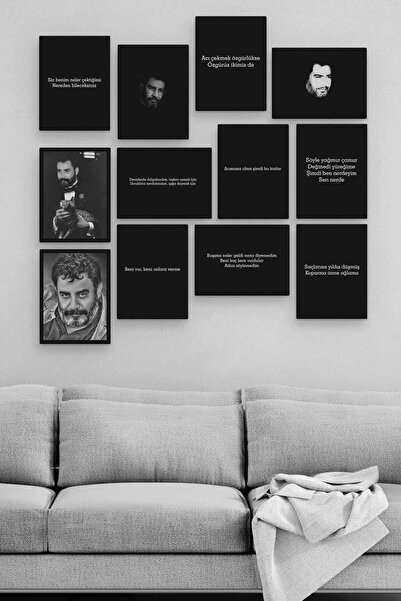 Pi Dekorasyon Ahmet Kaya 12 Parça Ahşap Mdf Tablo Zlltb184