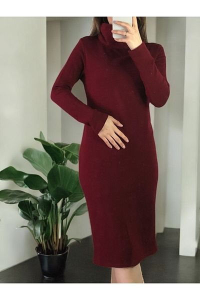 Flow Mi̇sseale Claret Red Midi Fishwear Dress