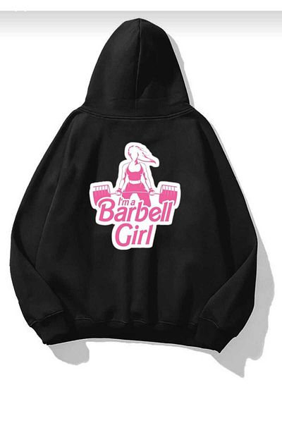 BUY CENTER Gym Printed - Hooded Oversize Cotton Women's Sweatshirt Hoodie