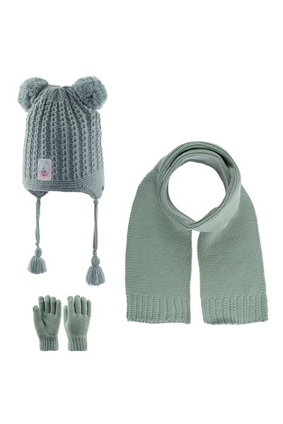Kitti 4-8 Years Old Baby Girl & Child Scarf, Beret, Gloves Set of 3