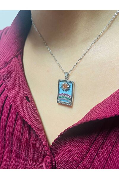 The Sun Gümüş Tarot  Çelik Kolye