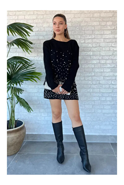 BERNEO مجموعة من قطعتين من سترة التريكو النسائية ذات التفاصيل اللؤلؤية