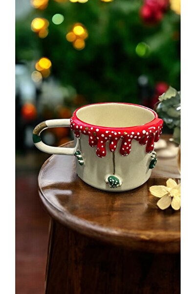Xhoie Ceramics Red Ceramic New Year's Mug