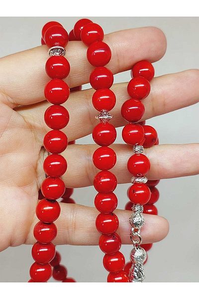 Yasamtohumu Coral Stone 99 Prayer Beads 8-9mm (Βαμμένο) (1911)