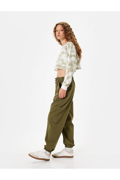Koton Slim Fit Jogger Pants with Cargo Pocket and Lace-up Waist